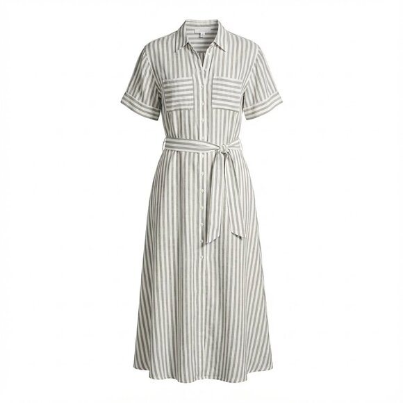 T Tahari Dresses & Skirts - T Tahari Women's Striped Belted Shirtdress – Green, Size 10 | Classic Nautica